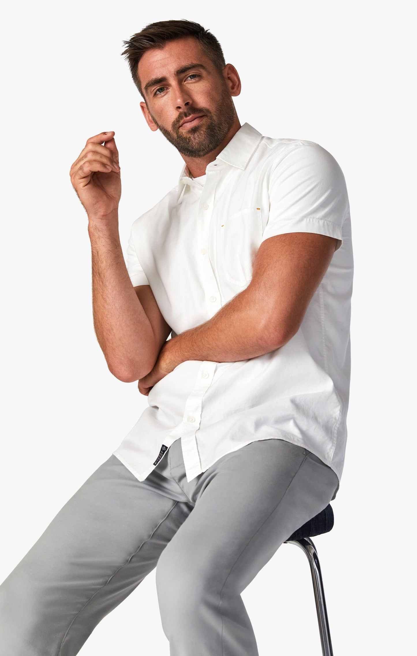 34 Heritage Straight Leg Verona Chino Pants In Grey High - Flyer