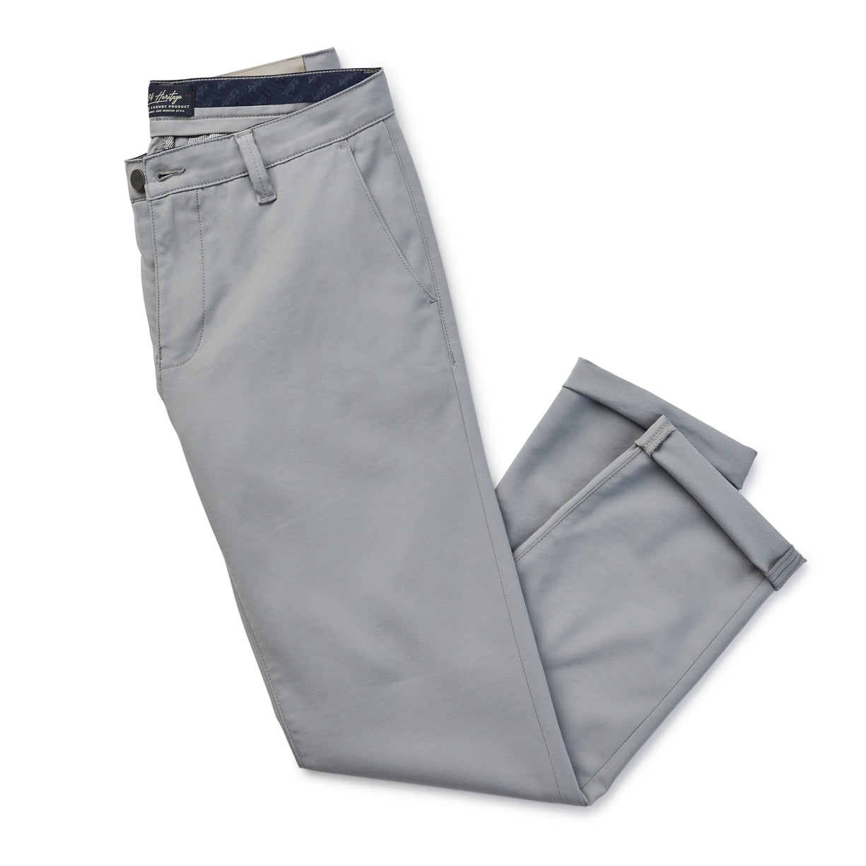 34 Heritage Straight Leg Verona Chino Pants In Grey High - Flyer