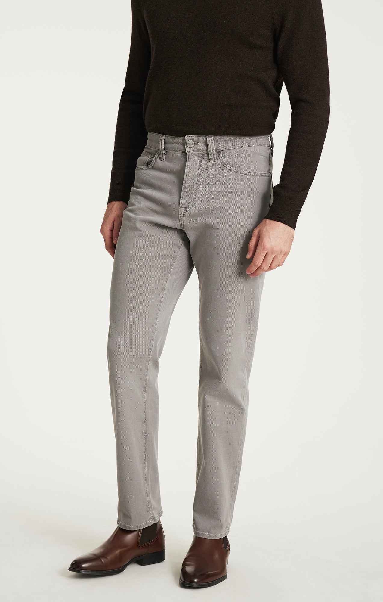 34 Heritage Charisma Relaxed Straight Pants in Grey Honeycomb