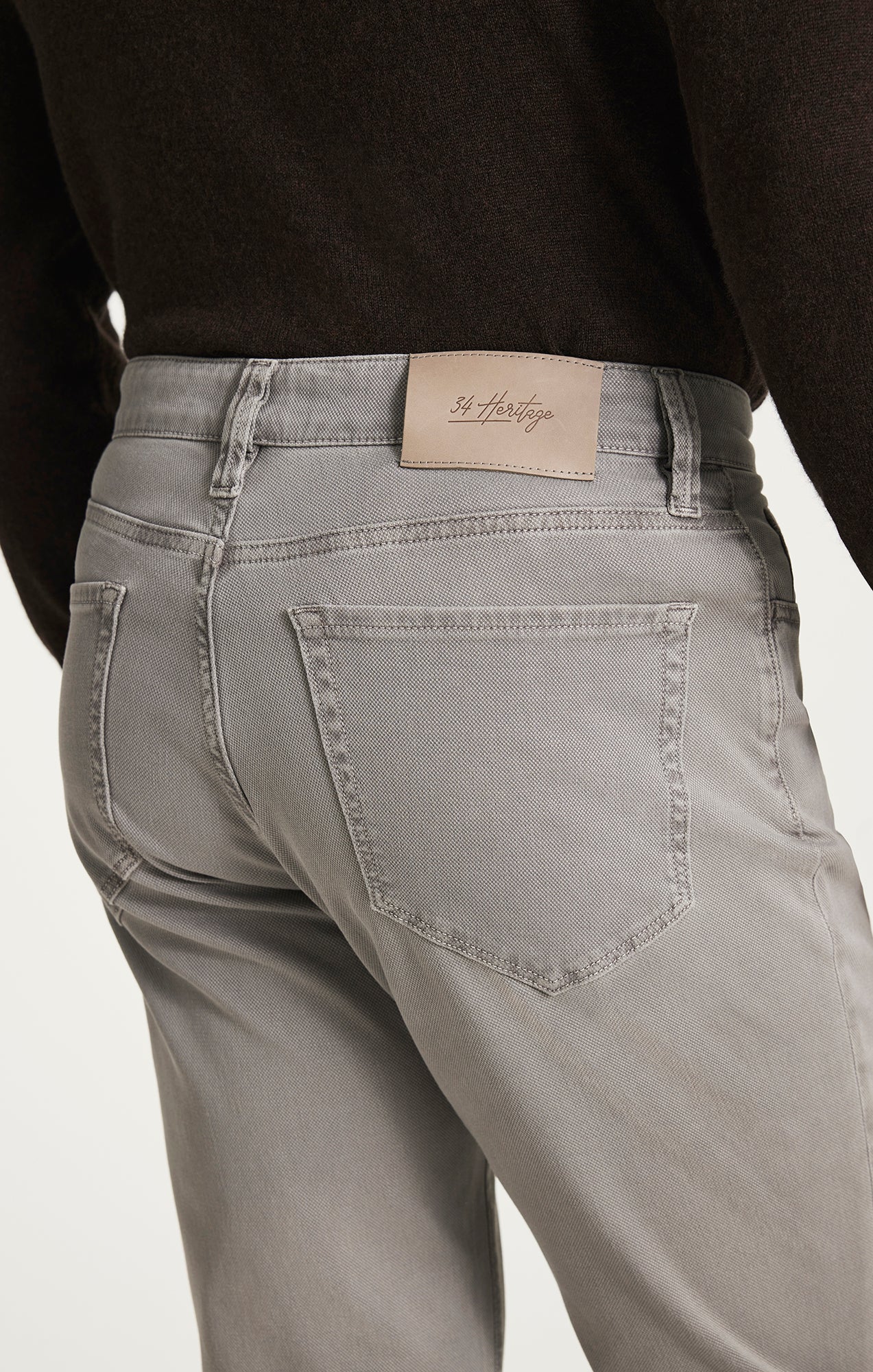 34 Heritage Charisma Relaxed Straight Pants in Grey Honeycomb