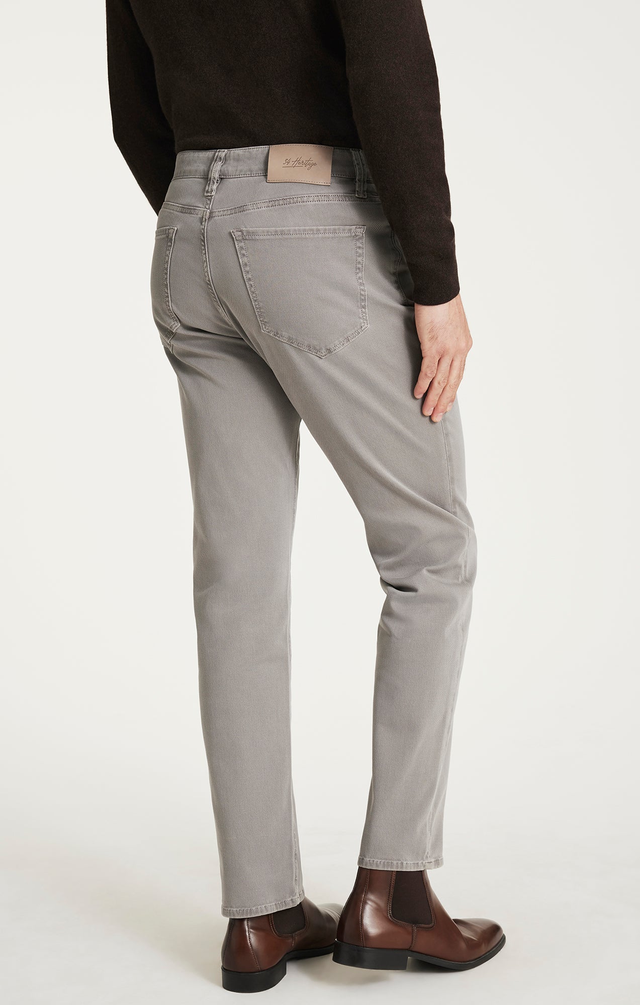 34 Heritage Charisma Relaxed Straight Pants in Grey Honeycomb