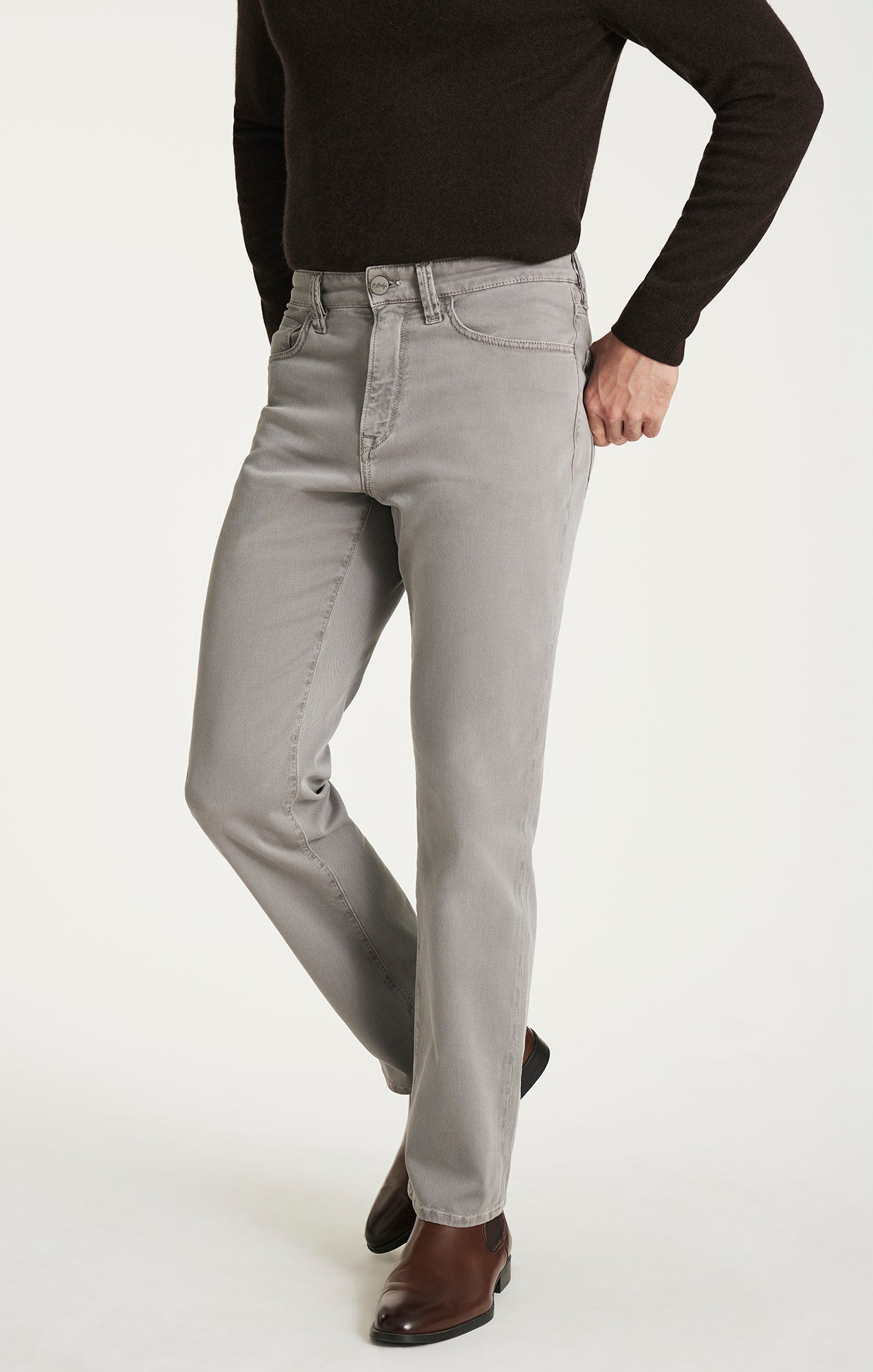 34 Heritage Charisma Relaxed Straight Pants in Grey Honeycomb