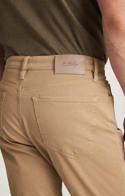 34 Heritage Charisma Relaxed Straight Pants in Beige Honeycomb