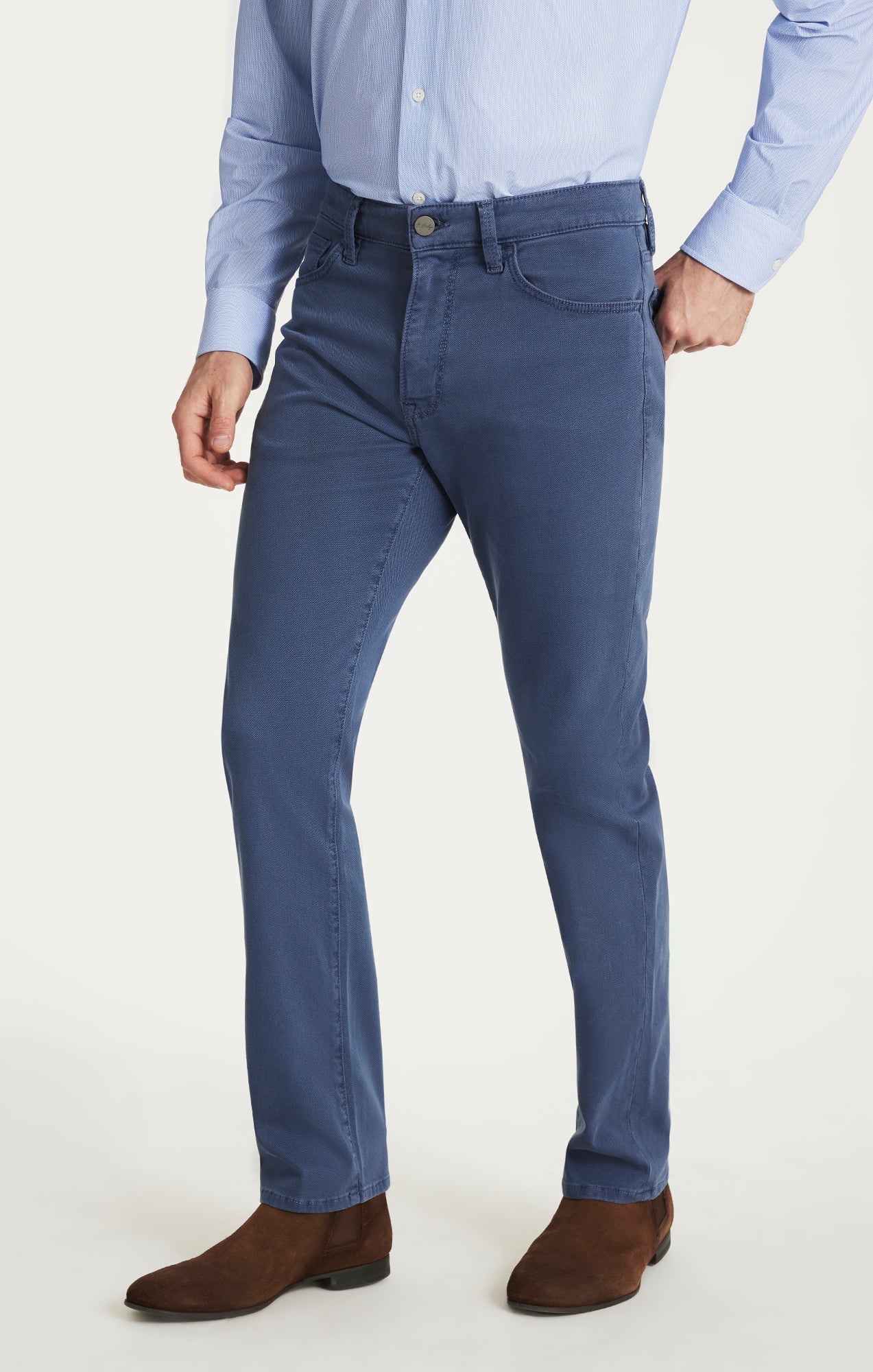 34 Heritage Courage Straight Leg Pants in Blue Honeycomb