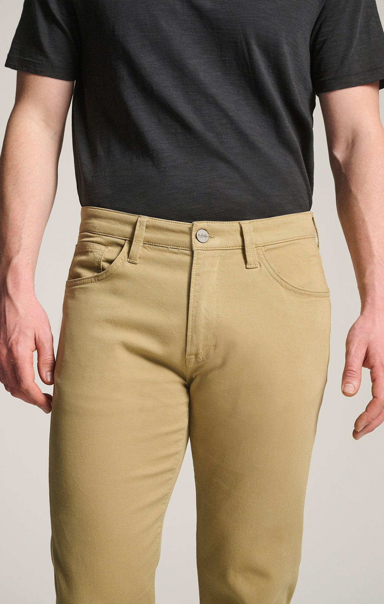 34 Heritage Courage Straight Leg Pants in Beige Honeycomb