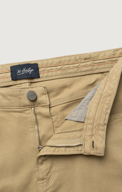34 Heritage Courage Straight Leg Pants in Beige Honeycomb