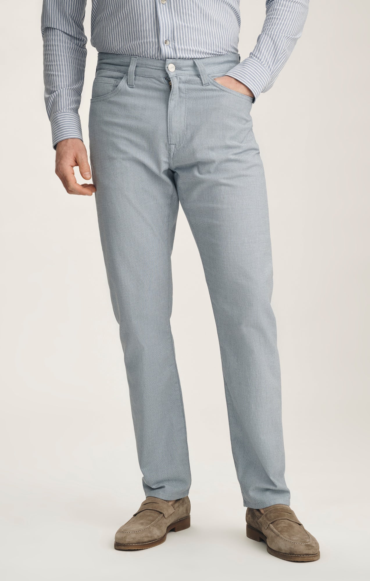 34 Heritage Courage Straight Leg Pants In Blue Honeycomb