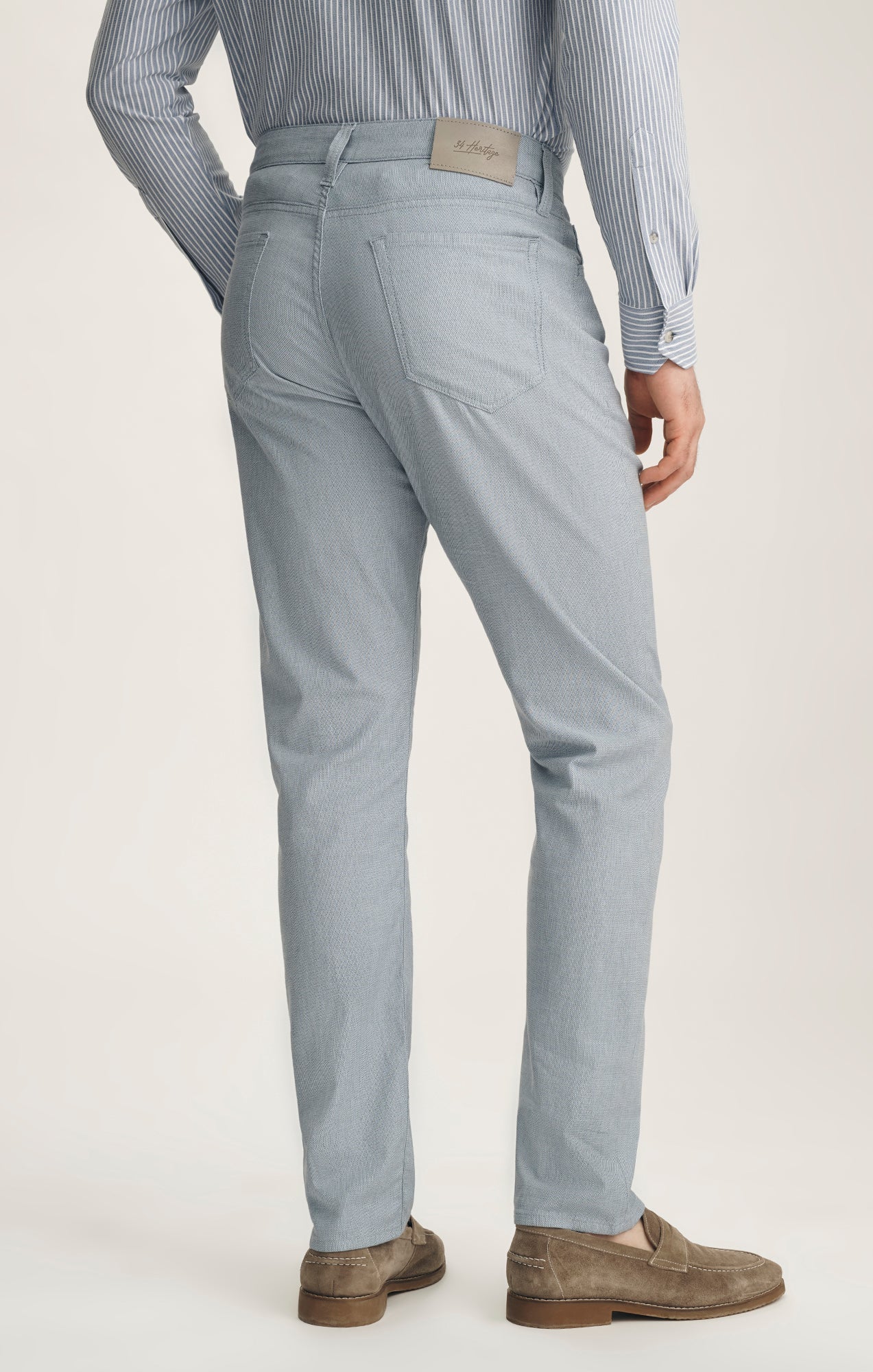 34 Heritage Courage Straight Leg Pants In Blue Honeycomb