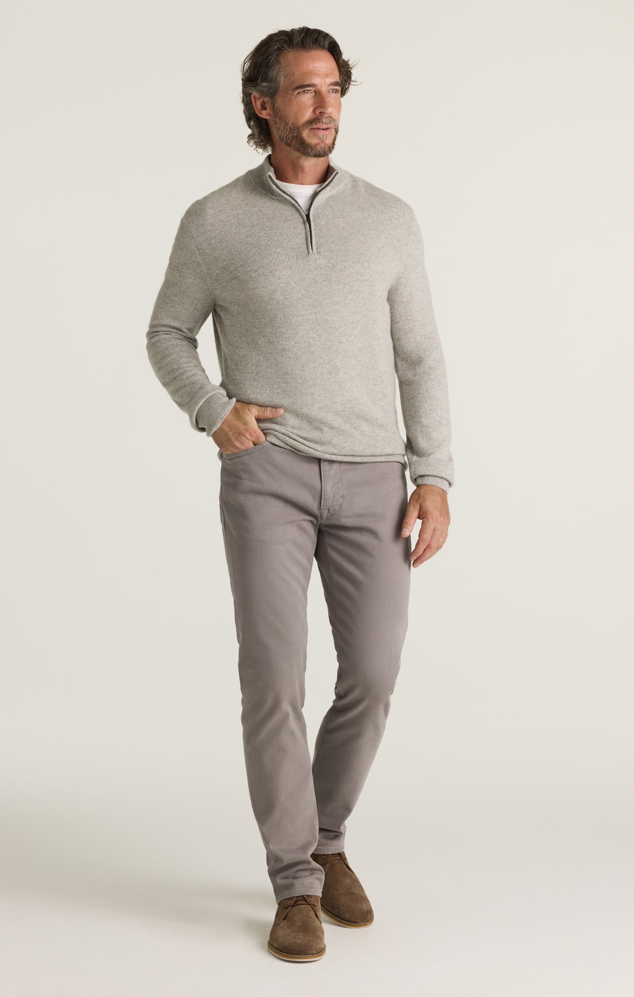 34 Heritage Courage Straight Leg Pants in Grey Honeycomb