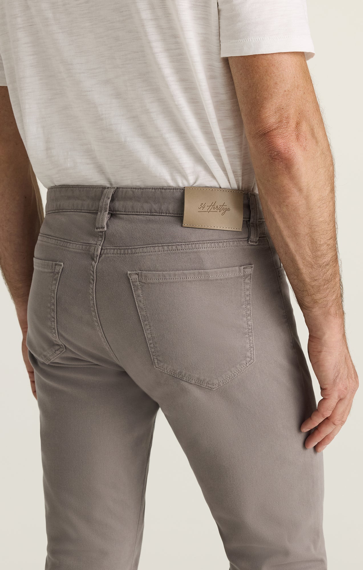 34 Heritage Courage Straight Leg Pants in Grey Honeycomb
