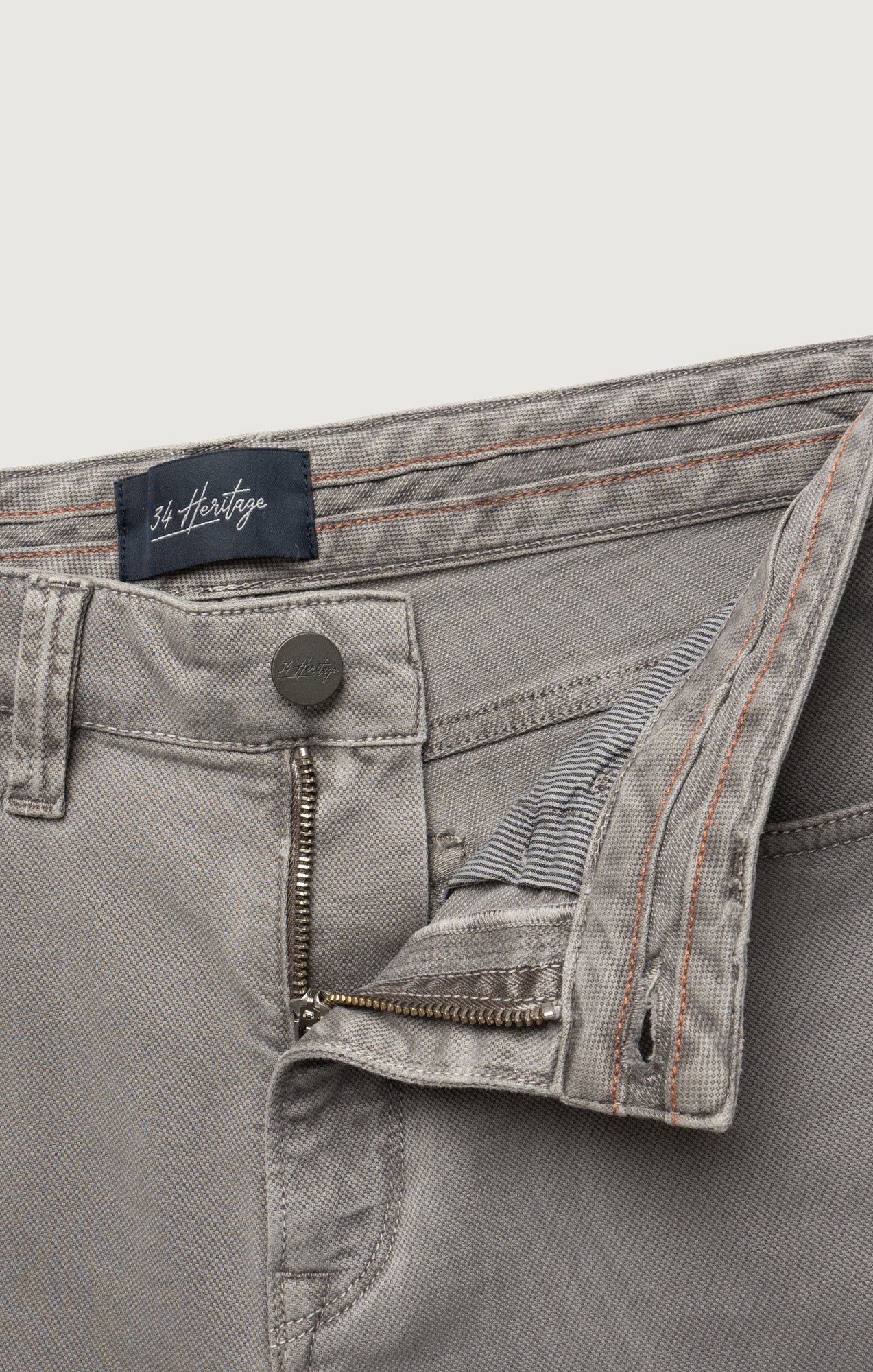 34 Heritage Courage Straight Leg Pants in Grey Honeycomb