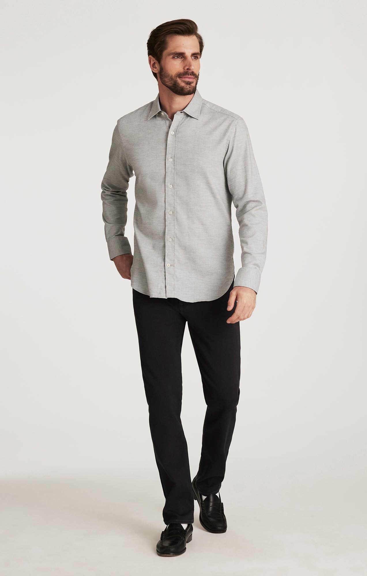 34 Heritage Courage Straight Leg Pants in Dark Grey Serrano