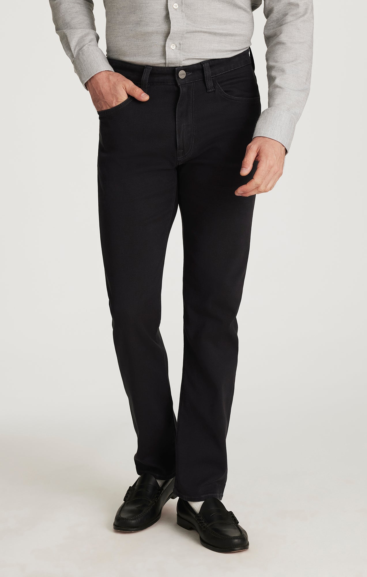 34 Heritage Courage Straight Leg Pants in Dark Grey Serrano