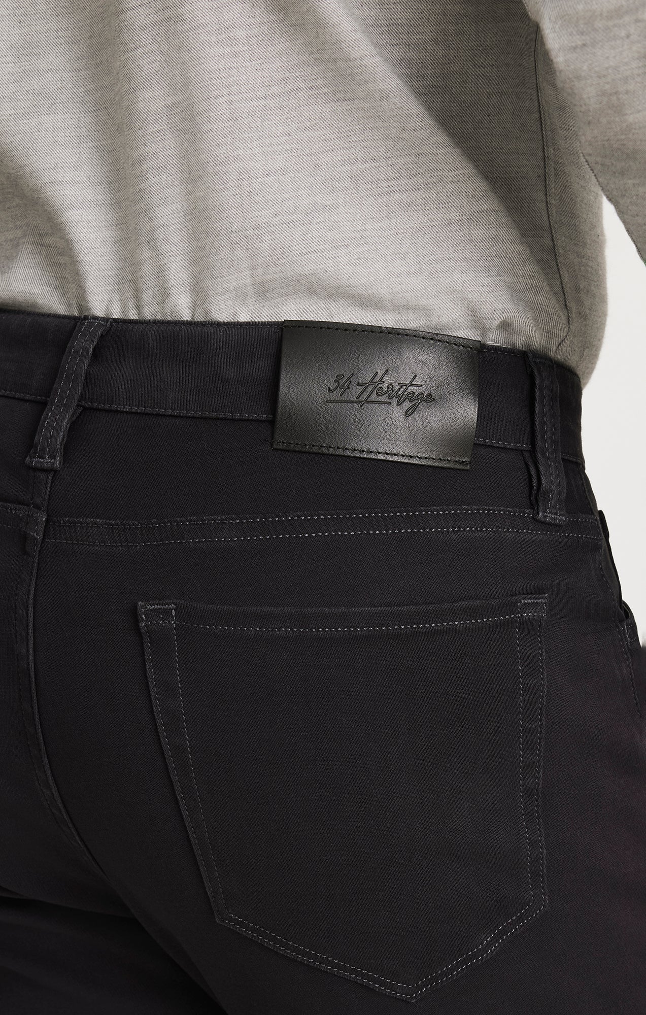 34 Heritage Courage Straight Leg Pants in Dark Grey Serrano