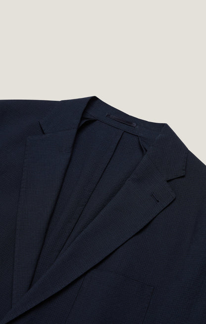 34 Heritage Matteo Seersucker Blazer in Navy