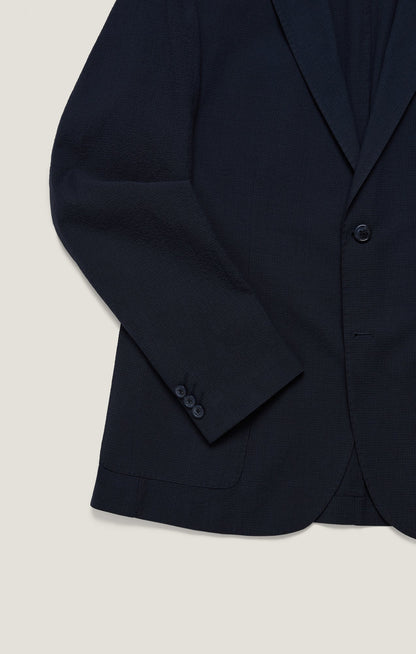 34 Heritage Matteo Seersucker Blazer in Navy