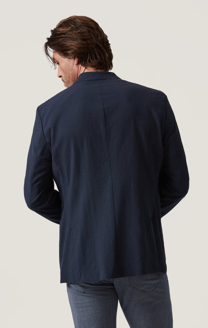34 Heritage Matteo Seersucker Blazer in Navy