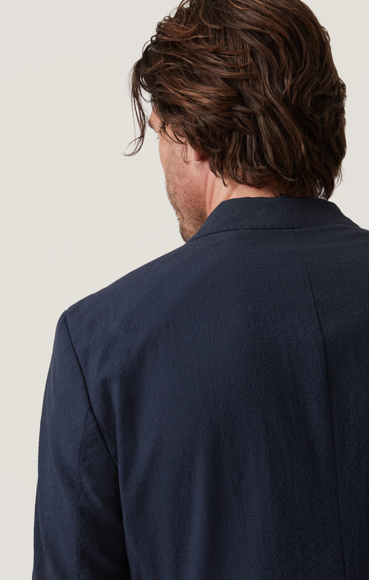 34 Heritage Matteo Seersucker Blazer in Navy