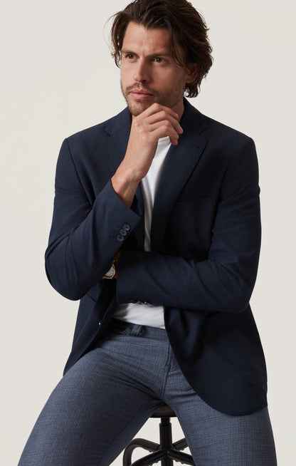 34 Heritage Matteo Seersucker Blazer in Navy