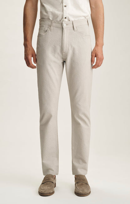 34 Heritage Courage Straight Leg Pants In Stone Seersucker