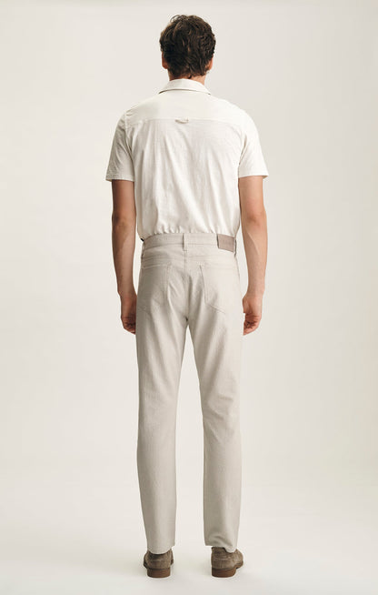 34 Heritage Courage Straight Leg Pants In Stone Seersucker