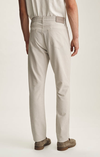 34 Heritage Courage Straight Leg Pants In Stone Seersucker