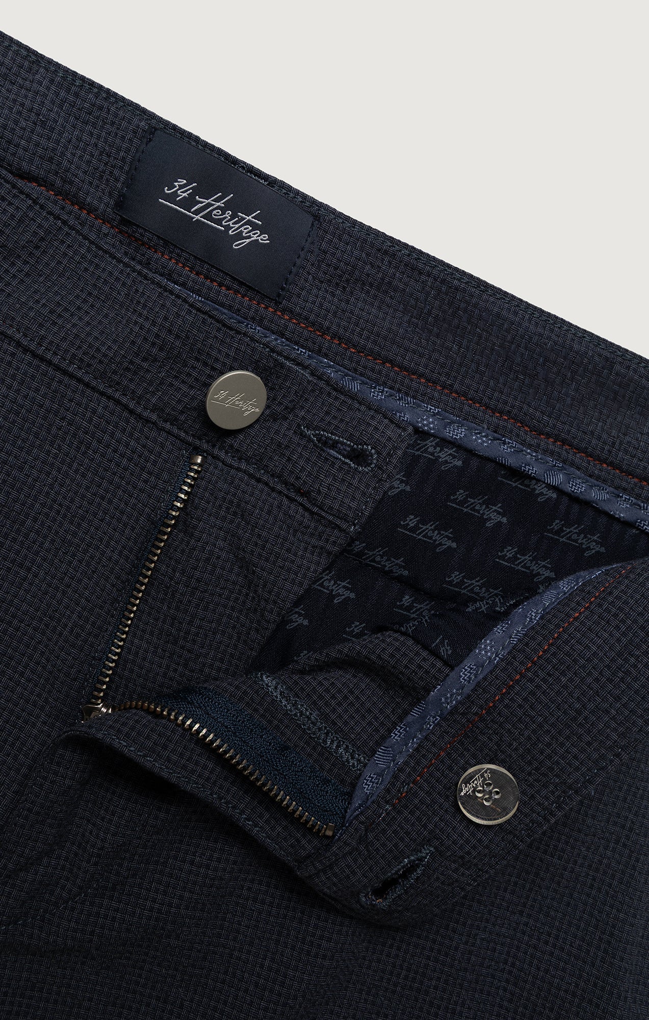 34 Heritage Arizona Slim Shorts In Navy Seersucker
