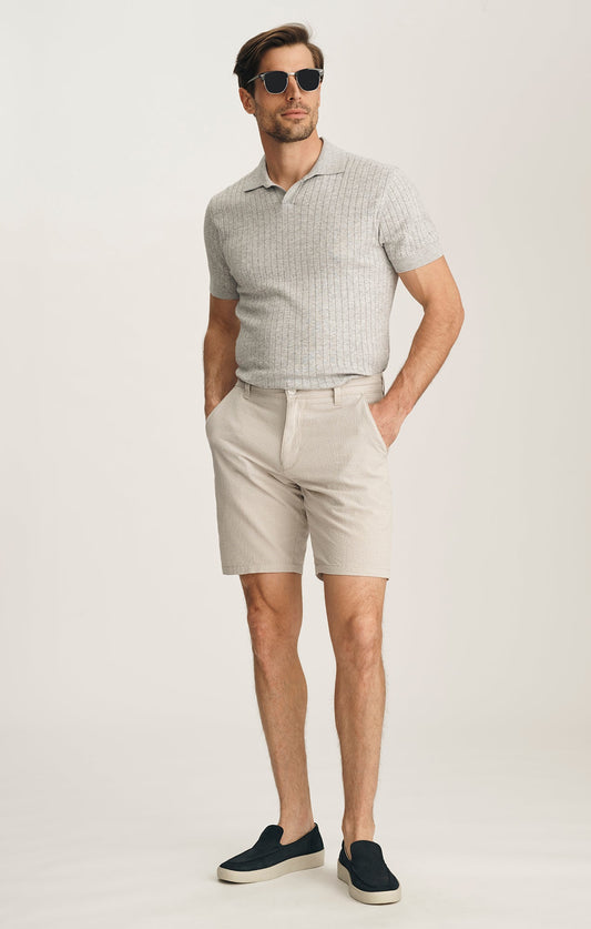 34 Heritage Arizona Slim Shorts In Stone Seersucker
