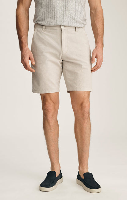 34 Heritage Arizona Slim Shorts In Stone Seersucker