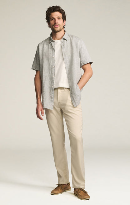 34 Heritage Relaxed Straight Leg Pants in Cream Cross Twill