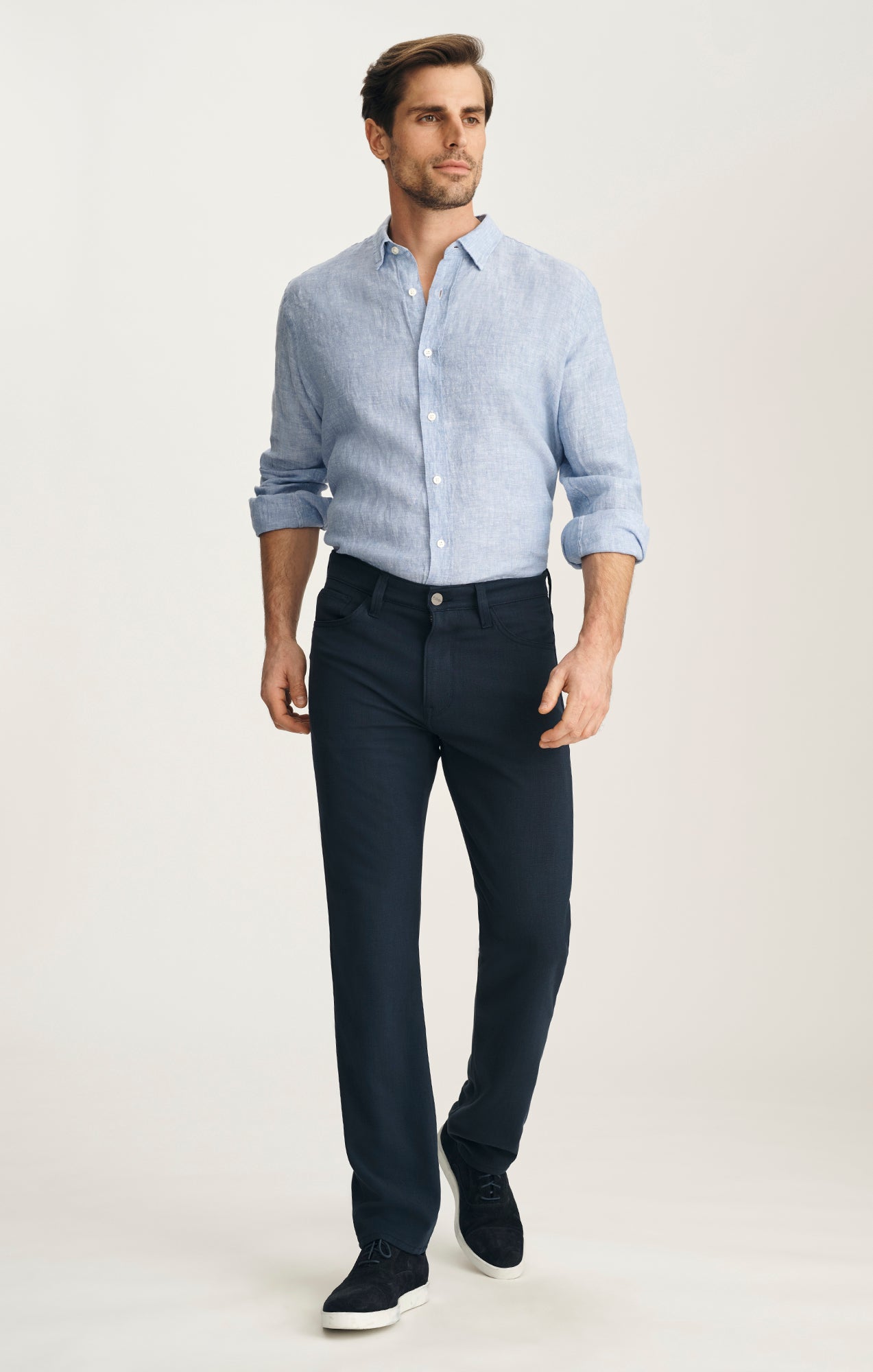 34 Heritage Courage Straight Leg Pants In Deep Ocean Cross Twill