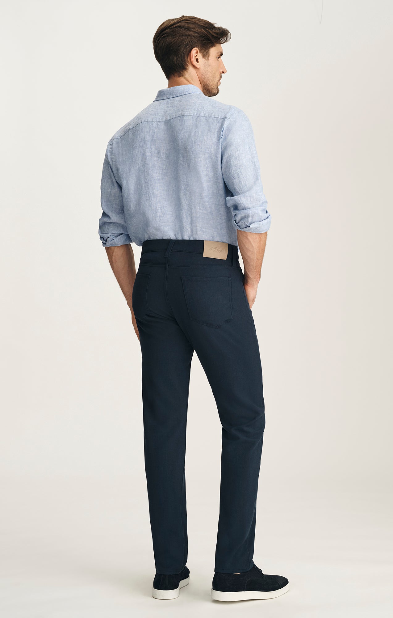 34 Heritage Courage Straight Leg Pants In Deep Ocean Cross Twill