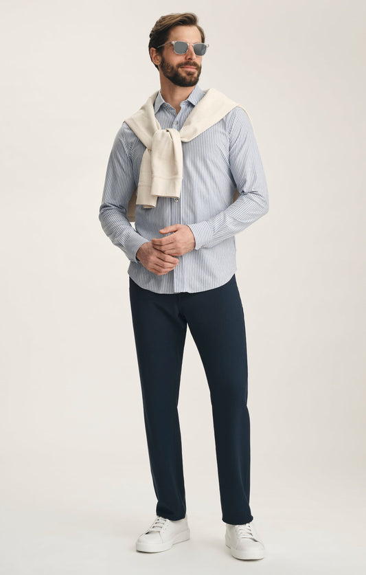 34 Heritage Charisma Relaxed Straight Pants In Deep Ocean Cross Twill
