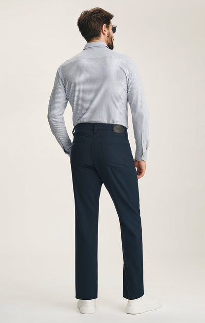 34 Heritage Charisma Relaxed Straight Pants In Deep Ocean Cross Twill