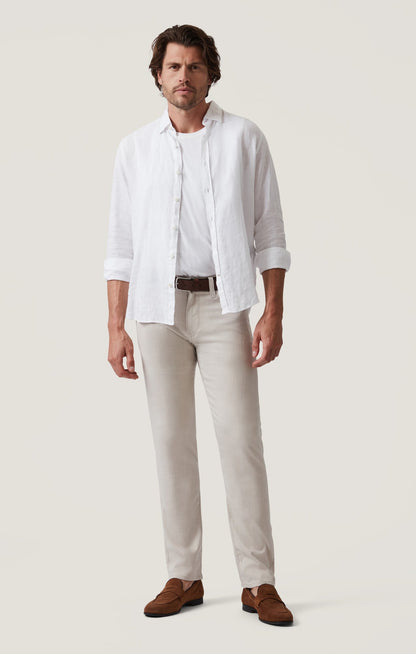 34 Heritage Courage Straight Leg Pants in Cream Cross Twill