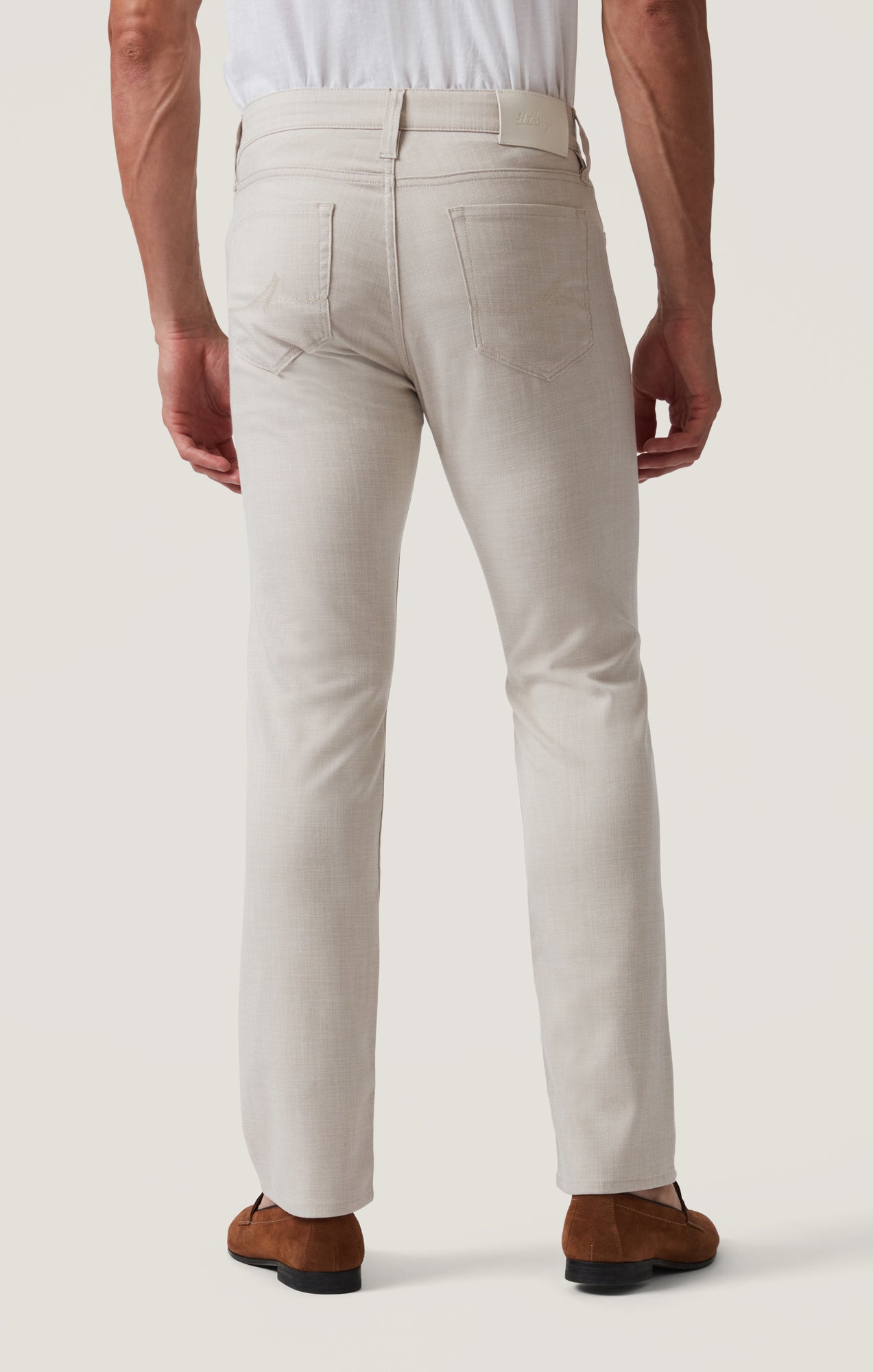 34 Heritage Courage Straight Leg Pants in Cream Cross Twill