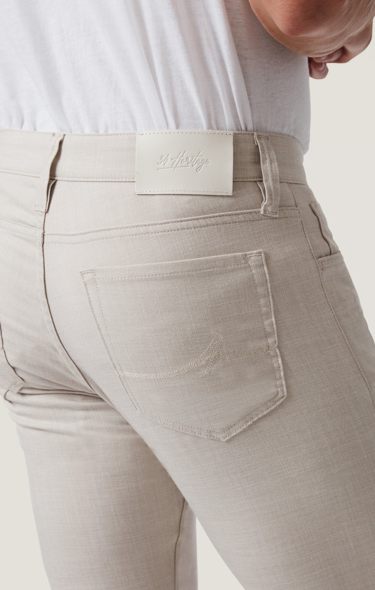 34 Heritage Courage Straight Leg Pants in Cream Cross Twill