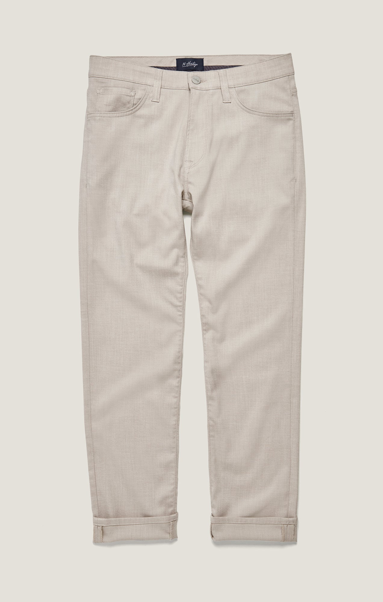 34 Heritage Courage Straight Leg Pants in Cream Cross Twill