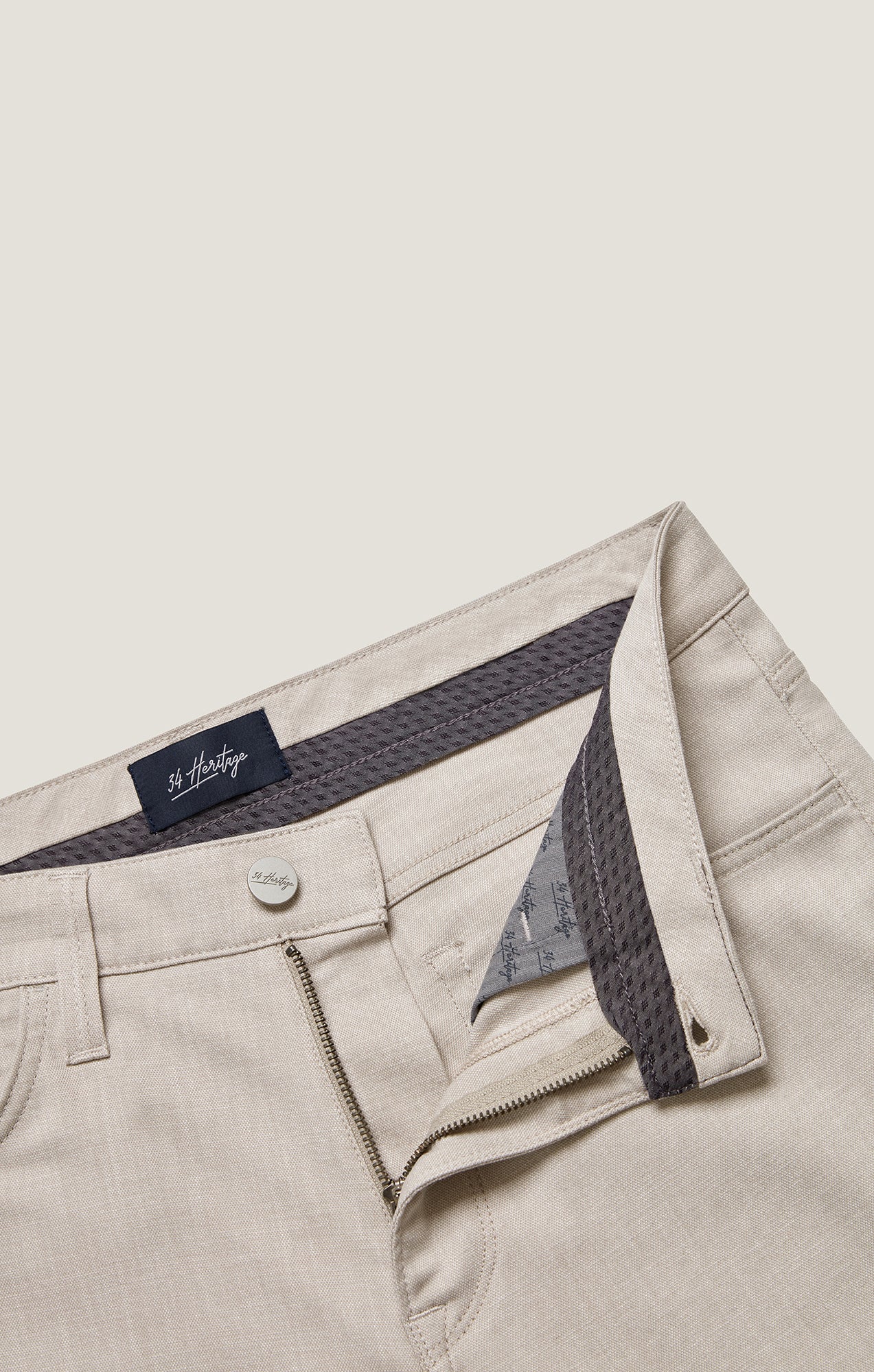 34 Heritage Courage Straight Leg Pants in Cream Cross Twill