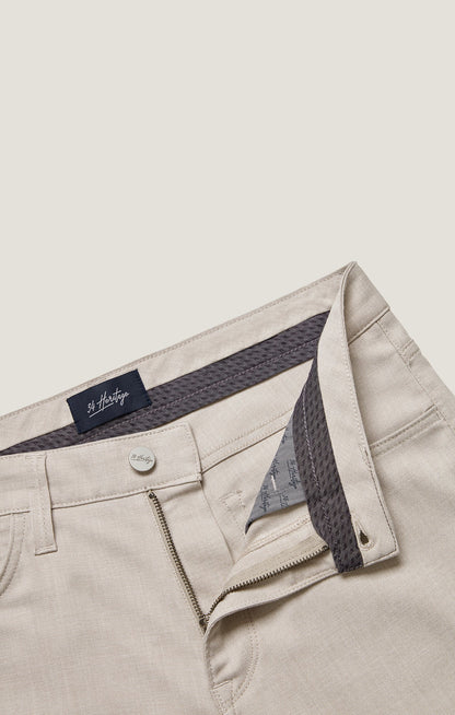 34 Heritage Courage Straight Leg Pants in Cream Cross Twill