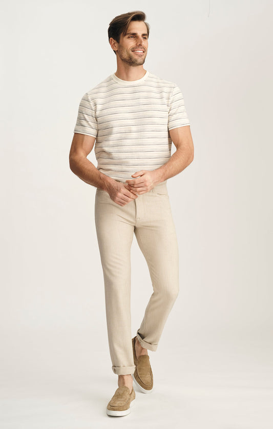 34 Heritage Courage Straight Leg Pants In Wheat Cross Twill