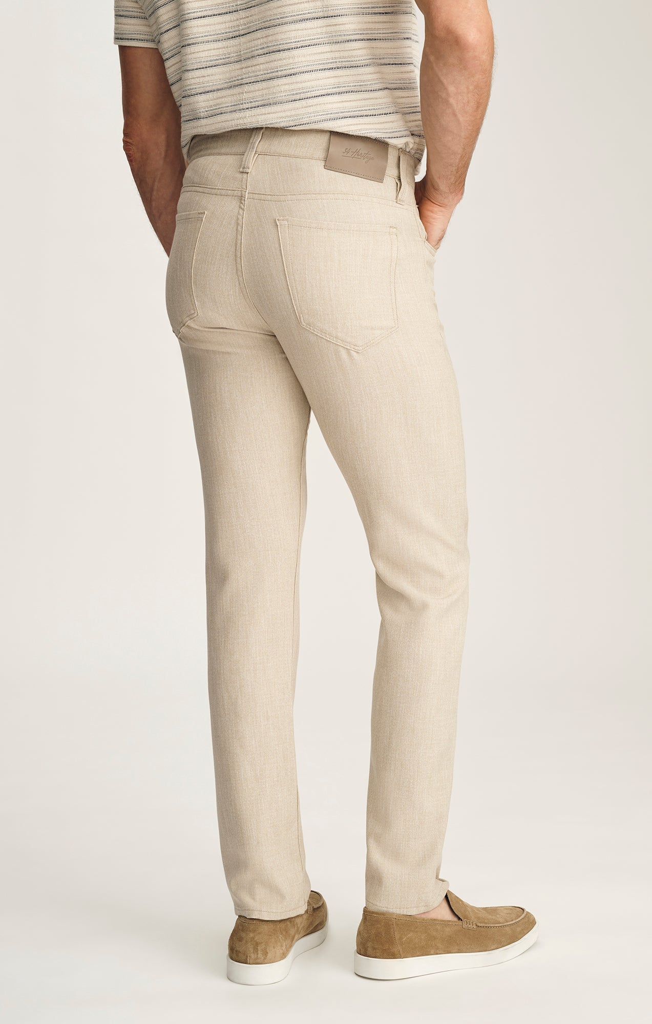 34 Heritage Courage Straight Leg Pants In Wheat Cross Twill
