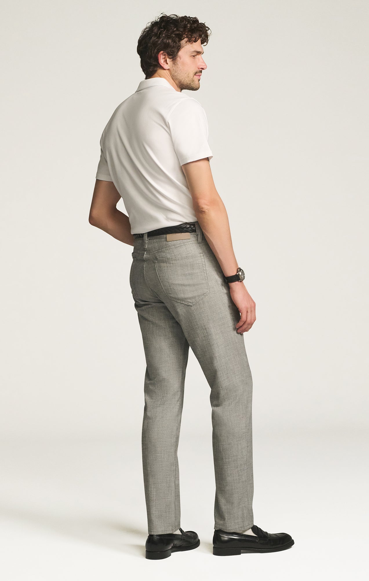 34 Heritage Charisma Relaxed Straight Pants in Grey Cross Twill