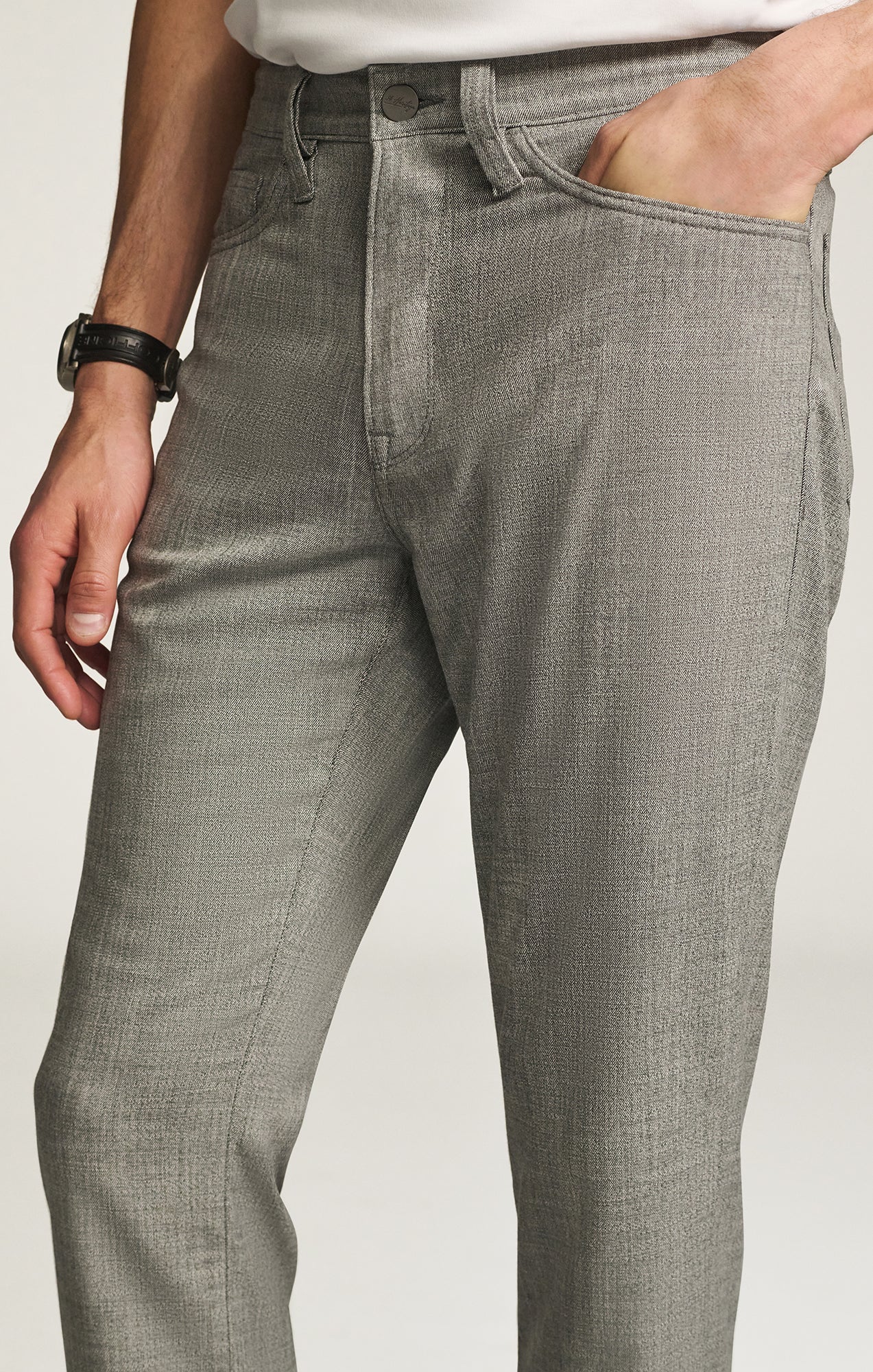 34 Heritage Charisma Relaxed Straight Pants in Grey Cross Twill