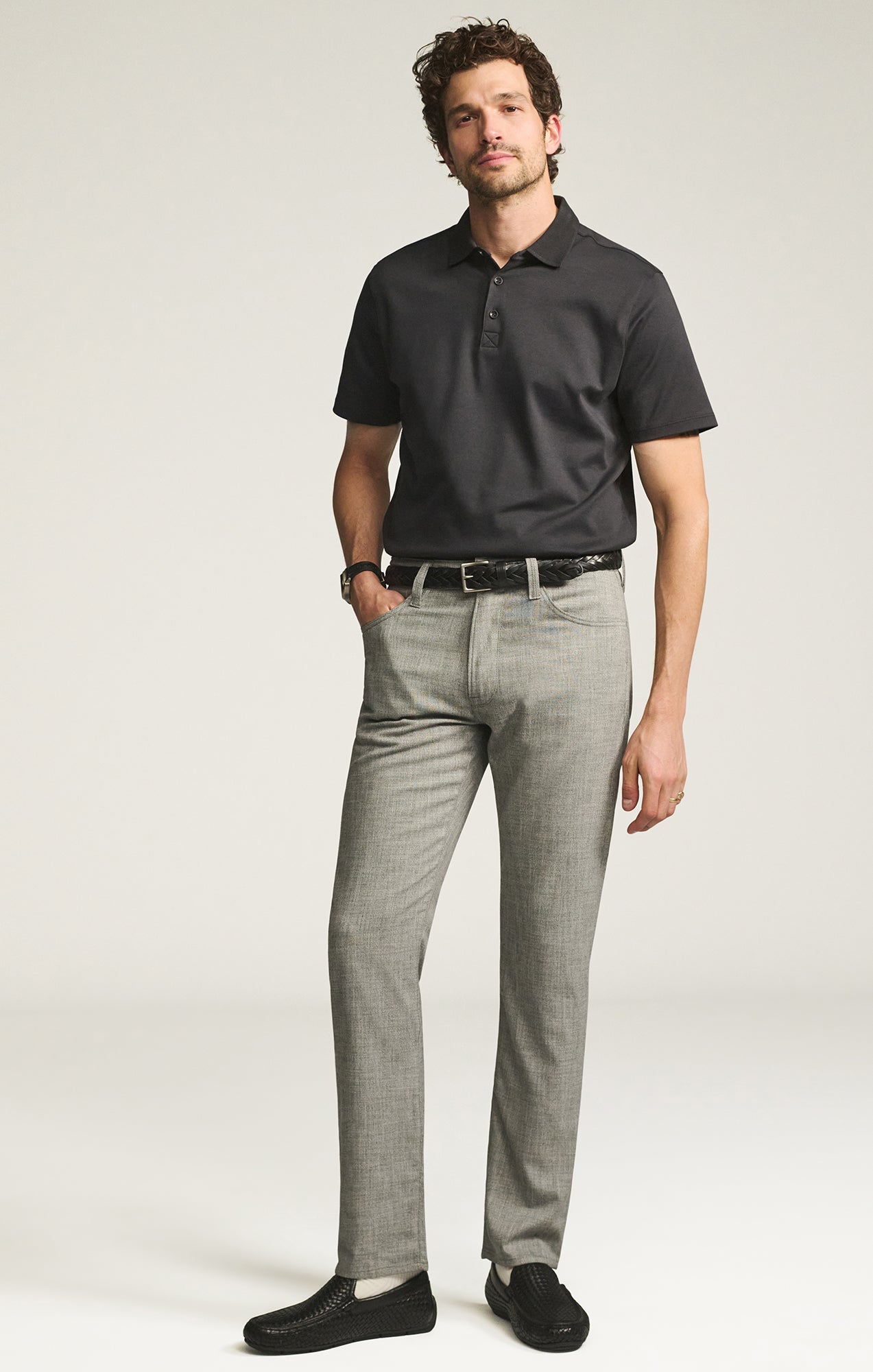 34 Heritage Courage Straight Leg Pants in Grey Cross Twill