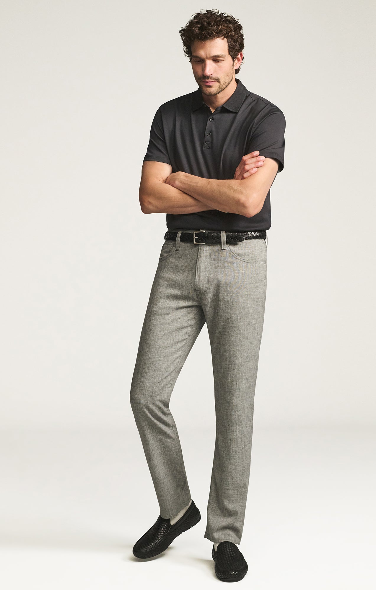 34 Heritage Courage Straight Leg Pants in Grey Cross Twill