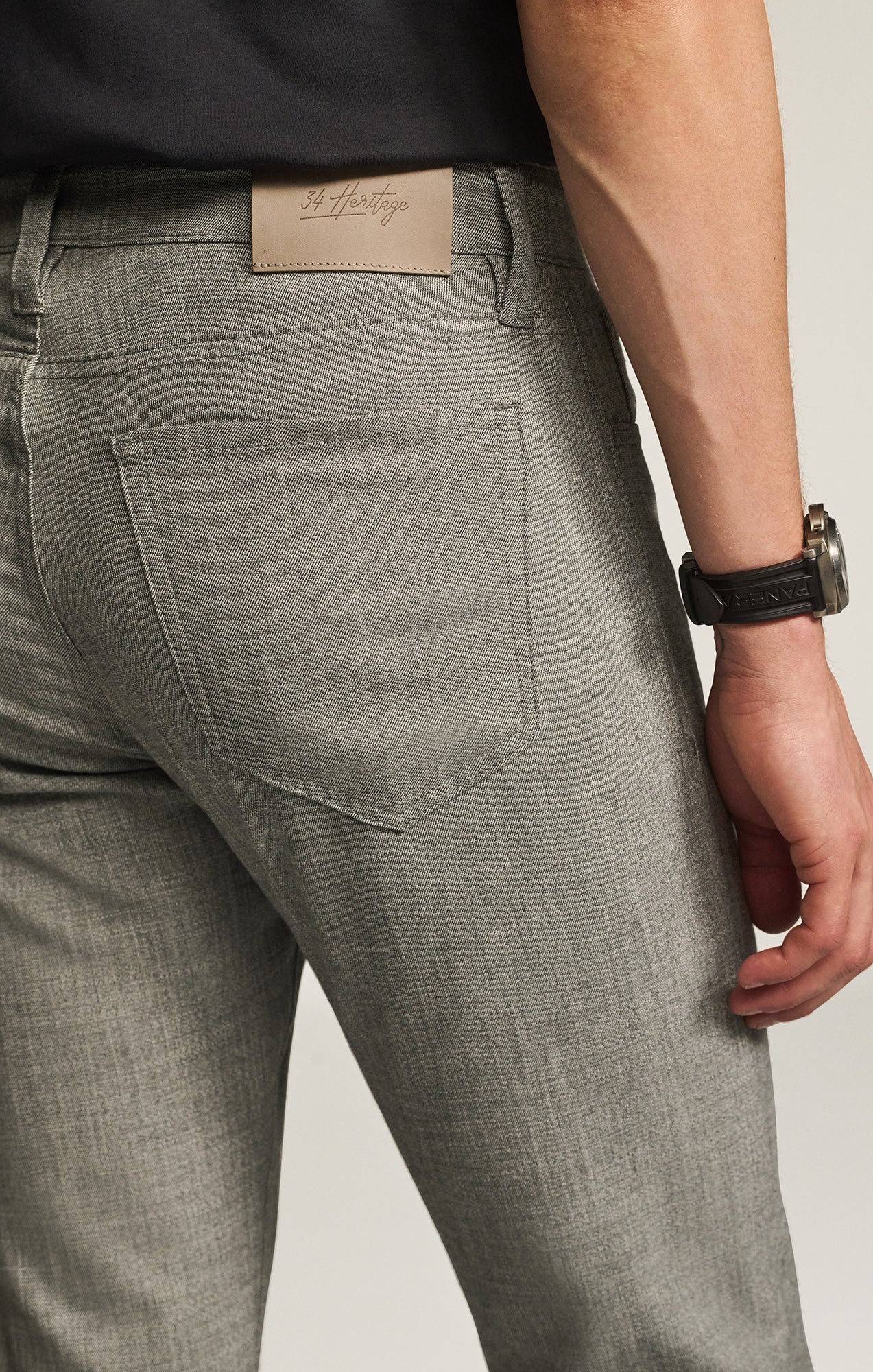 34 Heritage Courage Straight Leg Pants in Grey Cross Twill