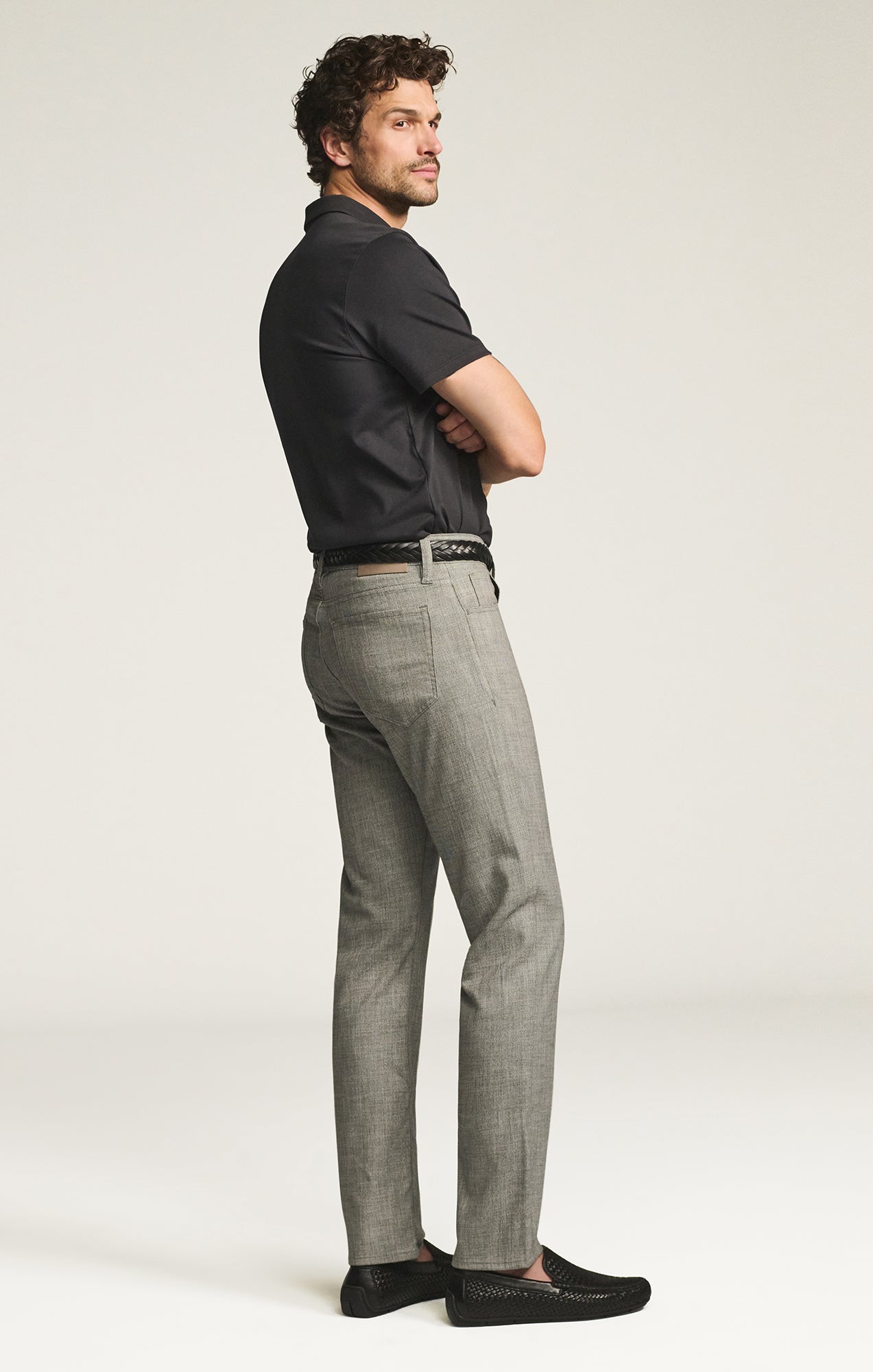34 Heritage Courage Straight Leg Pants in Grey Cross Twill