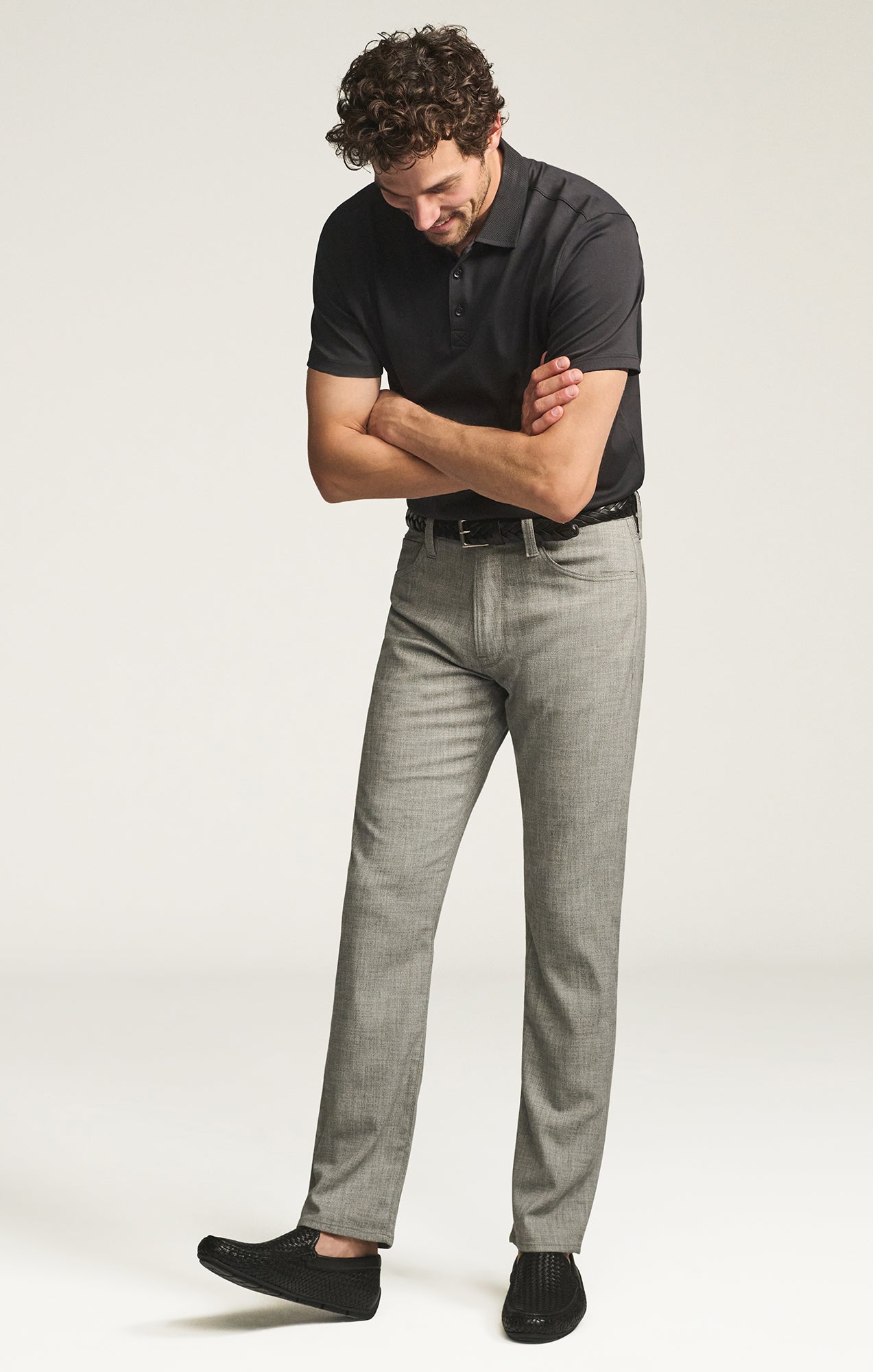 34 Heritage Courage Straight Leg Pants in Grey Cross Twill