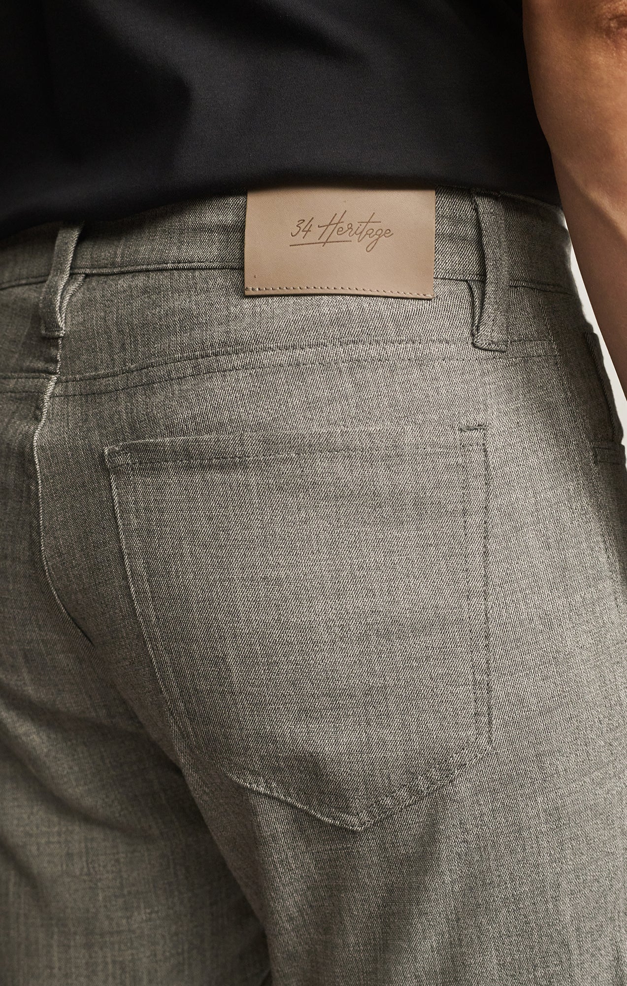 34 Heritage Courage Straight Leg Pants in Grey Cross Twill
